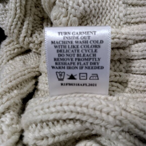 Hope & Henry Sweater Youth Kids XS Shawl Collar Organic Cotton Cable Knit Cream - Picture 9 of 14